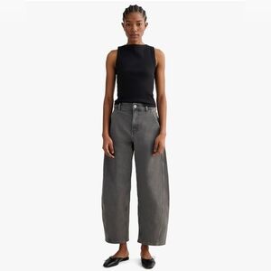 NWT Everlane The Way-high Curve Jean Barrel Cropped 27 in Gray